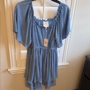 Simply Southern Blue Pleated Blouse